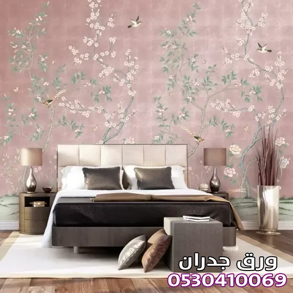 ورق جدران غرف نوم رومانسية وكلاسيك | فني تركيب ورق جدران